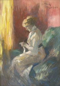 DEIKER Carl Friedrich,Porträt einer jungen Frau am Fenster,1910,Galerie Bassenge 2023-06-09