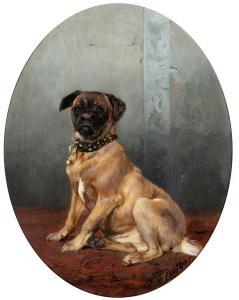 DEIKER Carl Friedrich 1836-1892,Pug with a Bell Collar,William Doyle US 2024-04-16