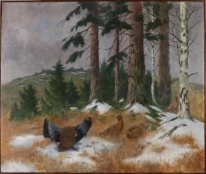 DEIKER Carl 1879-1958,Winter landscape with grouse,Twents Veilinghuis NL 2021-07-08