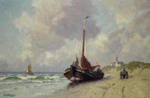 DEKKER Henk 1897-1957,Bomschuit op het strand,Venduehuis NL 2022-10-11