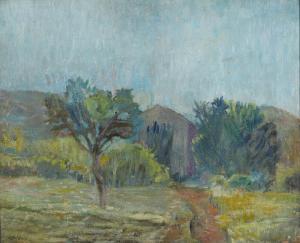 DEL BON Angelo 1898-1952,Casa e piante blu.,Capitolium Art Casa d'Aste IT 2023-12-11