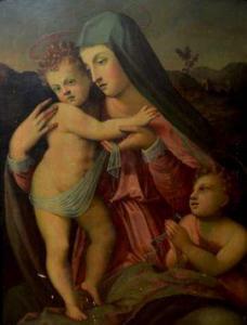 DEL BRINA Francesco 1540-1585,La Vierge à l'Enfant avec Saint Jean-Baptiste,EVE FR 2021-10-07