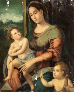 DEL BRINA Francesco 1540-1585,Madonna con il Bambino e San Giovannino,Bertolami Fine Arts 2024-04-18