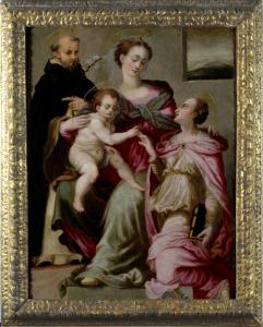 del BRINA Giovanni 1534-1599,Madonna col Bambino tra san Domenico e sa,Galleria Pananti Casa d'Aste 2015-04-18