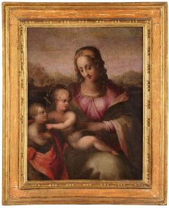 del BRINA Giovanni 1534-1599,Madonna con Bambino e San Giovannino,Wannenes Art Auctions 2023-11-29