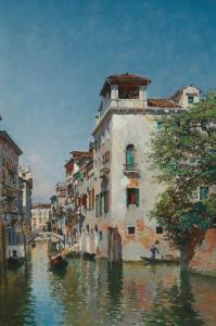 Del CAMPO Federico 1837-1923,Canal Scene Venice,John Moran Auctioneers US 2023-04-25