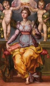 DEL COLLE Raffaellino,Saint Catherine of Alexandria crowned by two angel,Palais Dorotheum 2014-04-09