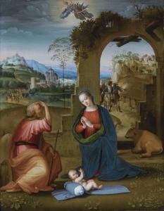 del Ghirlandaio Ridolfo,THE HOLY FAMILY WITH THE ANNUNCIATION TO THE SHEPH,Sotheby's 2017-01-25