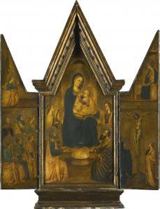 DEL MAZZA Tommaso 1375-1391,THE MADONNA AND CHILD ENTHRONED WITH SAINTS, WITH ,Sotheby's 2017-05-03