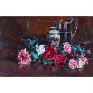 DEL MONACO Crisanto 1870-1916,Still Life of Roses,Clars Auction Gallery US 2023-04-15