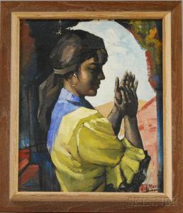 DEL MORAL HILDAGO Manuel 1930,Gypsy Girl in Yellow,Skinner US 2011-11-16