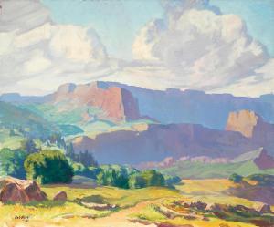 DEL MUE Maurice Auguste 1875-1955,Storm Clouds; Farm nestled in the hills,1933,Bonhams GB 2022-07-12