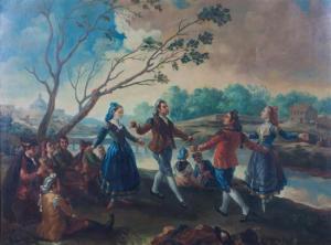 del PILAR Servando 1903-1990,Merry People Dancing in Landscape,Hindman US 2015-09-26