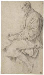 Del Sarto Andrea 1486-1530,STUDY OF A MAN WRITING: ZACHARIAS,Sotheby's GB 2019-01-30