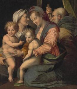 Del Sarto Andrea,The Holy Family with Saint Elizabeth and young Joh,Bruun Rasmussen 2022-06-08