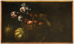 del TINTORE Simone,Natura morta con cesto con fiori e frutta, ortaggi,Meeting Art 2023-05-06