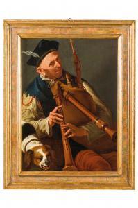 del TINTORE Simone,Suonatore di zampogna con cane che ringhia,1663,Wannenes Art Auctions 2022-11-29