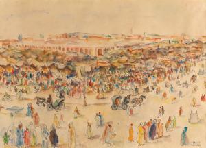 DELACOSTE A,Scène de marché à Marrakech,1941,Millon - Cornette de Saint Cyr FR 2009-05-29