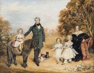DELACOUR Benjamin 1818-1845,Group portrait of a family in an extensive landsca,Christie's 2017-06-14