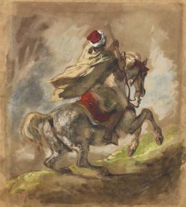 DELACROIX Eugene 1798-1863,CAVALIER ARABE GALOPANT,1850,Sotheby's GB 2014-02-05