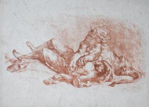 DELACROIX Eugene,Lionne déchirant la poitrine d'un Arabe,1849,Binoche et Giquello 2018-03-29
