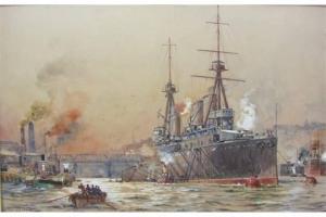 DELACY CHARLES JOHN 1856-1936,HMS Invincible in the Tyne,David Duggleby Limited GB 2015-09-14