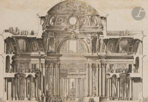 DELAFOSSE Jean Charles 1734-1791,Coupe sur un palais animé,Ader FR 2023-03-24