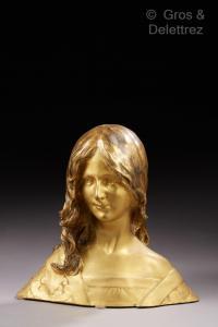 DELAGRANGE Léon Noël 1872-1910,Buste de jeune femme,1900,Gros-Delettrez FR 2022-02-09