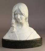 DELAGRANGE Léon Noël 1872-1910,Buste de jeune fille aux cheveux détachés,Auxerre Enchères 2020-02-09