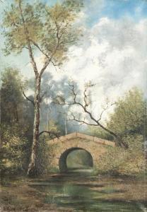 DELAHOGUE Eugene Jules 1867-1935,Paysage au pont,Damien Leclere FR 2012-10-27