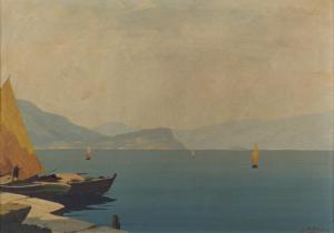 DELAI Luigi 1891-1960,Veduta del lago di Garda, Desenzano,Capitolium Art Casa d'Aste IT 2021-03-09