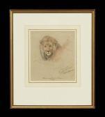 DELAMARRE Theodore Didier 1824-1883,Study for a St. Jerome Lion,New Orleans Auction US 2013-10-05