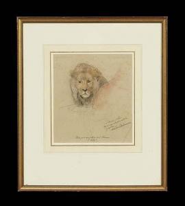 DELAMARRE Theodore Didier 1824-1883,Study for a St. Jerome Lion,1859,New Orleans Auction 2013-10-12