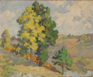 DELANGLE MAREVERY Yvonne 1882-1974,Les deux arbres, Creuse,Osenat FR 2010-11-13