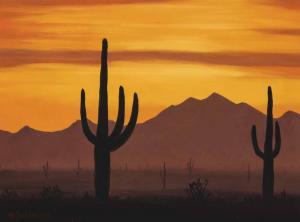 DELANO Gerard Curtis 1890-1972,Saguaro Sunset,Scottsdale Art Auction US 2024-04-12