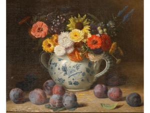 DELANOY Jacques 1820-1890,A still life study of flowers and fruit,Duke & Son GB 2015-04-16