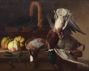 DELANOY Jacques 1820-1890,Nature morte aux fruits et aux canards,1883,Mercier & Cie FR 2018-10-07