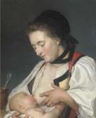 DELAPIERRE Nicolas Benjamin 1739-1800,A Mother feeding her child,Christie's GB 2005-07-06