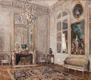 DELAPORTE Maurice Eugène 1878-1964,Le Salon de Madame de Maintenon,Hindman US 2017-03-10