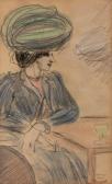 DELAROCHE Paul Charles 1886-1914,Femme accoudée dans un café,Millon & Associés FR 2020-09-16