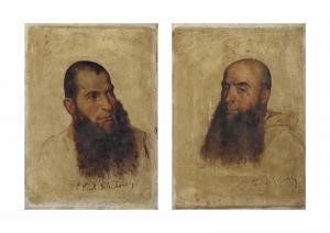 DELAROCHE Paul 1797-1856,Deux études de têtes de moines camaldules les deux,Christie's GB 2013-04-15