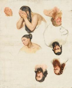 DELAROCHE Paul 1797-1856,Studies of Figures and Hands,Van Ham DE 2023-11-17