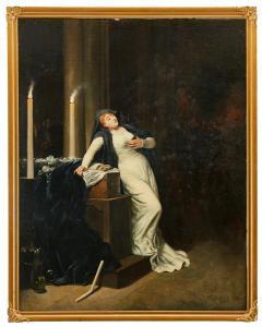 DELAUNAY Jules, dit Duval,Porträtt föreställande Sarah Bernard,1884,Uppsala Auction 2022-02-15