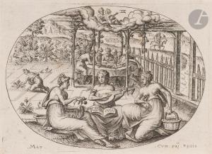 DELAUNE Etienne 1518-1595,Suite ovale des mois,1568,Ader FR 2023-11-29