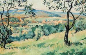 DELAUZIERES André 1904-1941,Landscape from Marne, France,1936,Bruun Rasmussen DK 2020-08-11