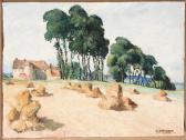 DELAUZIERES André 1904-1941,Paysage aux meules de foin,1936,Geoffroy-Bequet FR 2017-05-13