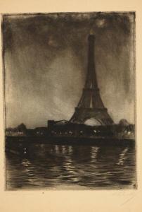 DELAVALLEE Henri 1862-1943,La tour Eiffel la nuit,1892,Thierry-Lannon FR 2019-05-04