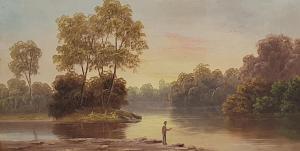 DELAWARR Valentine, Val 1880-1900,Fly fish by the River,c. 1880,Raffan Kelaher & Thomas 2020-11-10