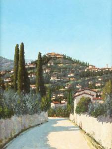 DELCROIX Giacomo 1894-1972,La strada per Fiesole,Casa d'Aste Arcadia IT 2023-10-26