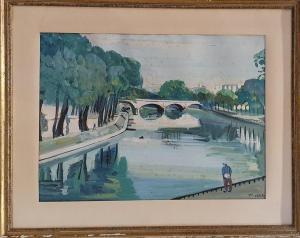 DELDEVEZ Jean 1910-1983,Bords de Seine; Le pont paire de,Rossini FR 2022-02-28